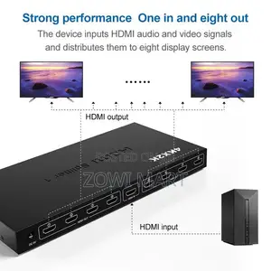 HDTV 1x8 Hdmi Splitter Ultra Hd 8-Port Hdmi Signal Distributor