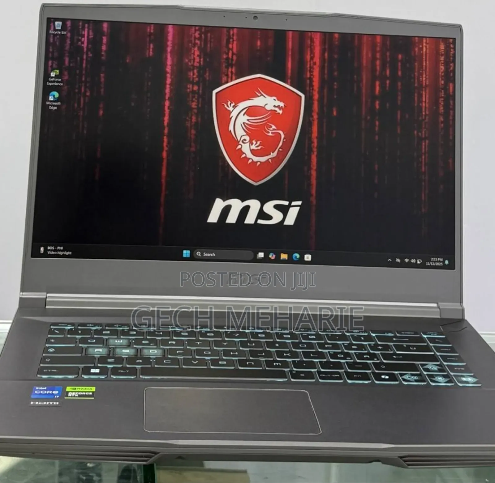 New Laptop MSI GF75 Thin 16GB Intel Core I7 SSD 512GB