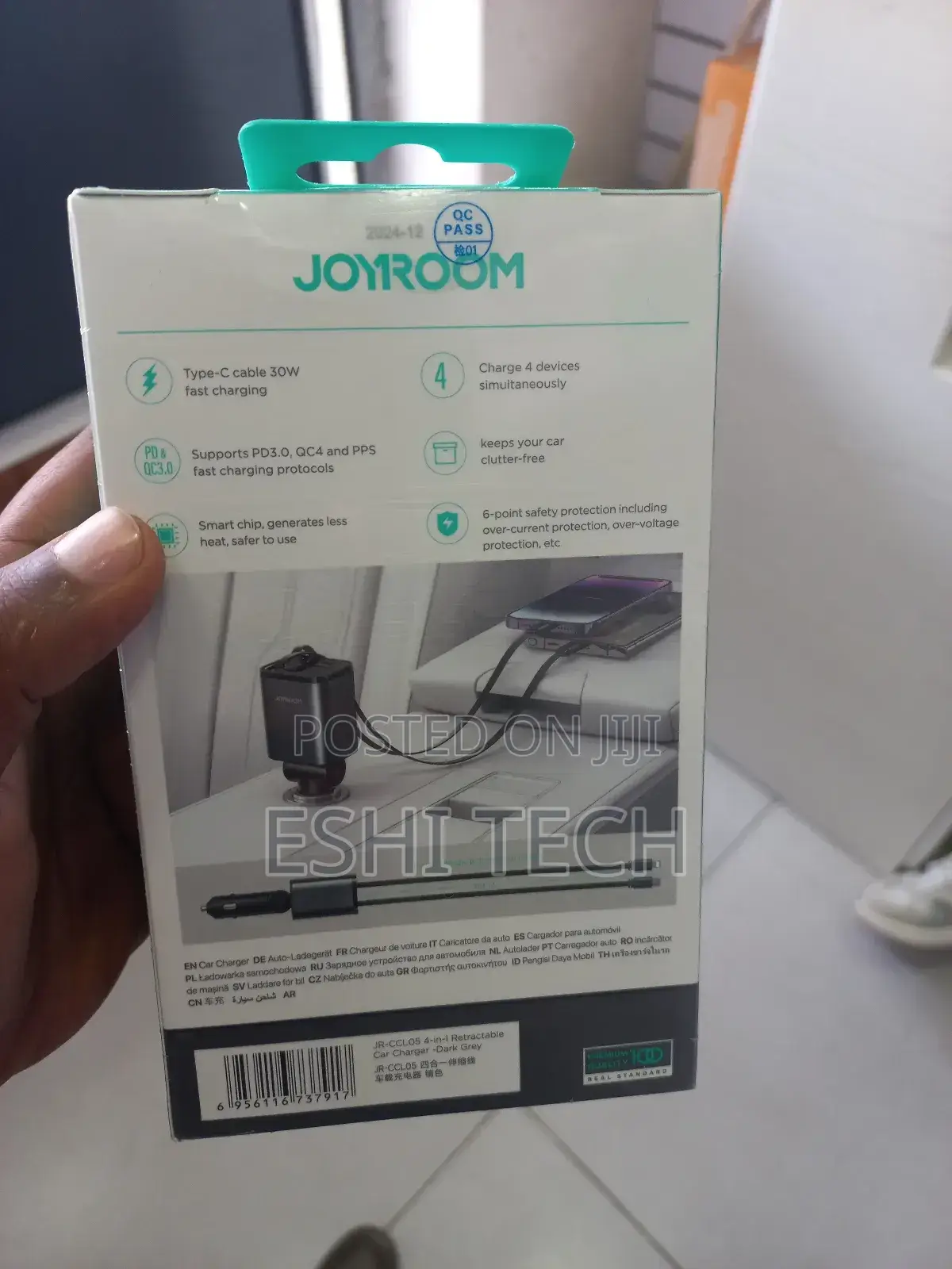 Joyroom 50w 4 In 1 Retractable Car Charger