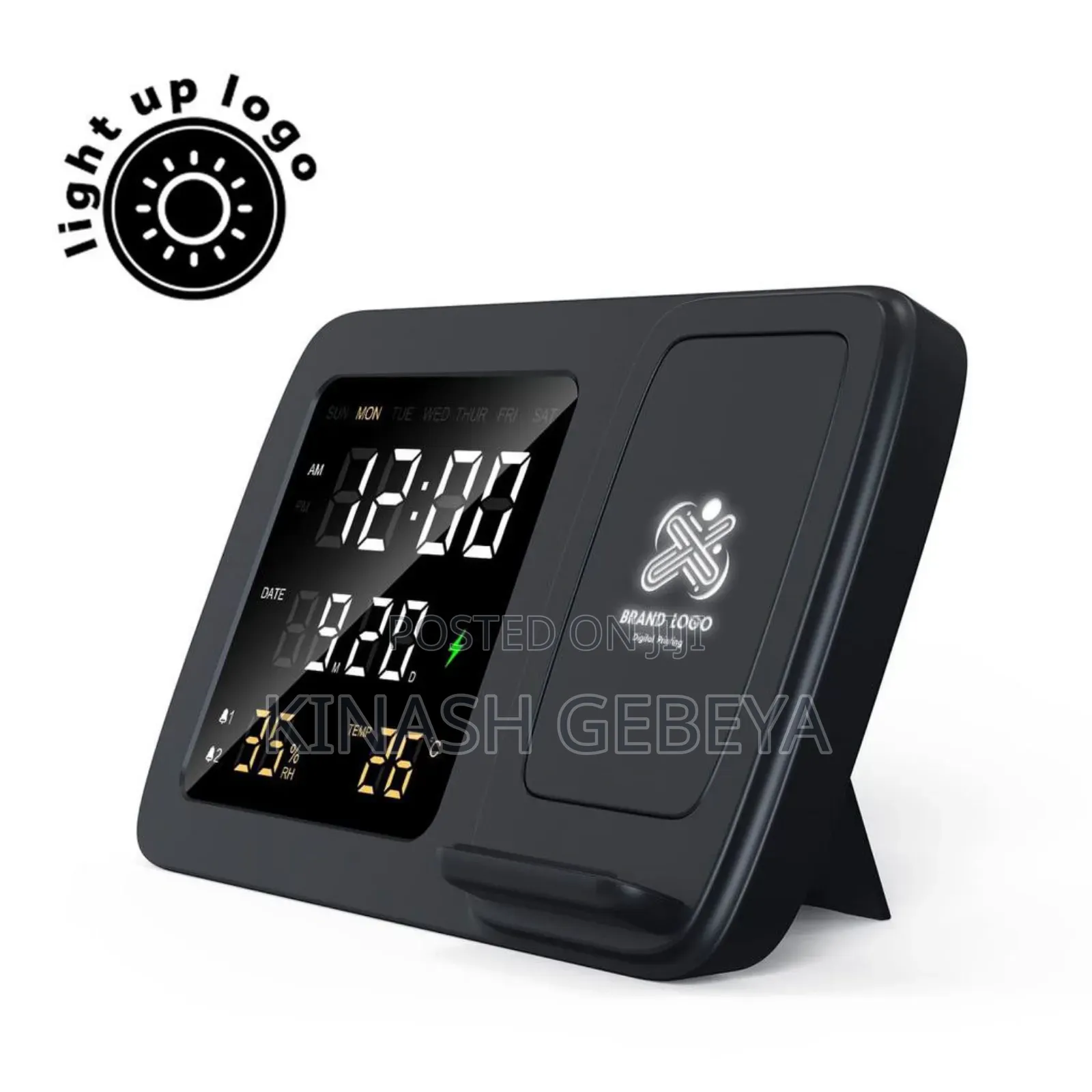 Rise Digital Alarm Clock and Wireless Charger