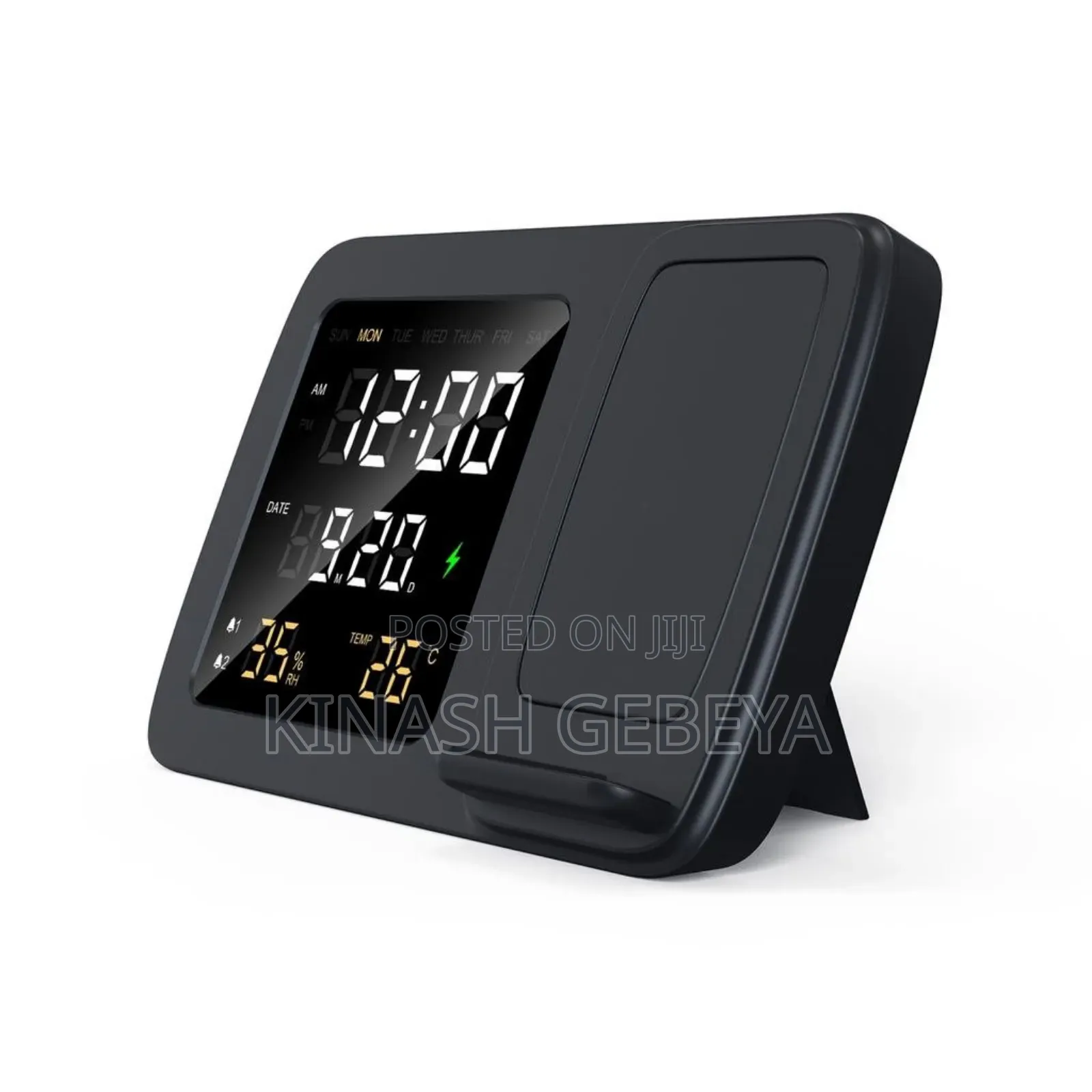 Rise Digital Alarm Clock and Wireless Charger