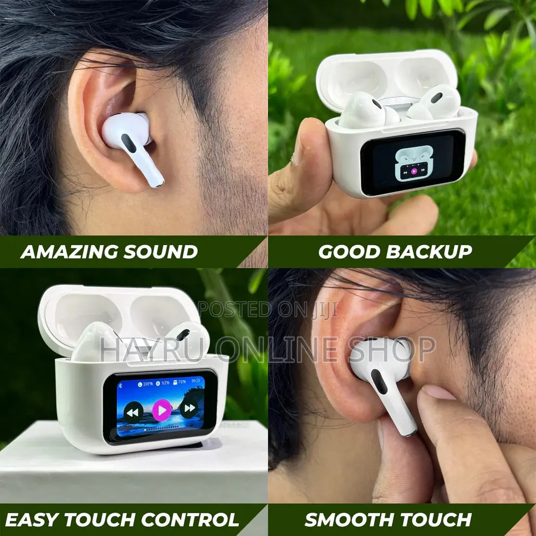 Anc/Enc Airpod With Touch Screen Display Airpod in Headphone