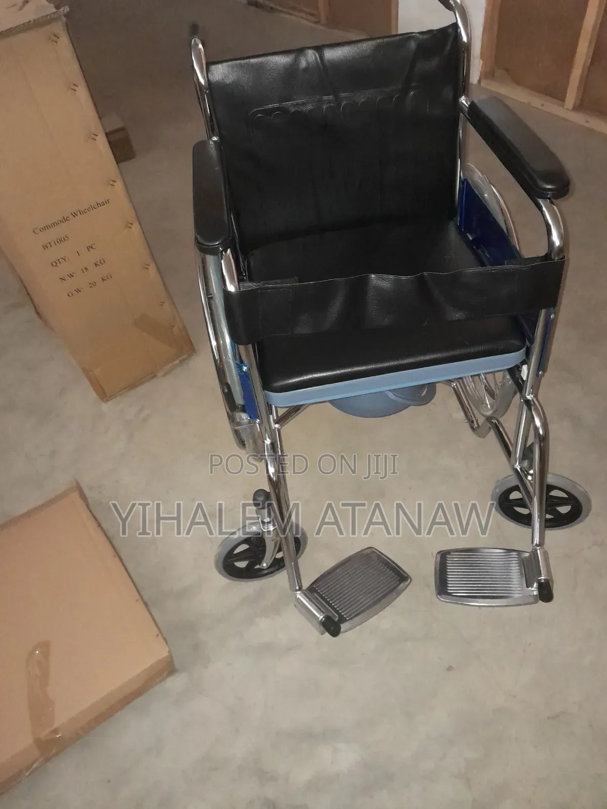 Comfort Commode Wheelchair – Foldable, Strong, and Easy to Clean