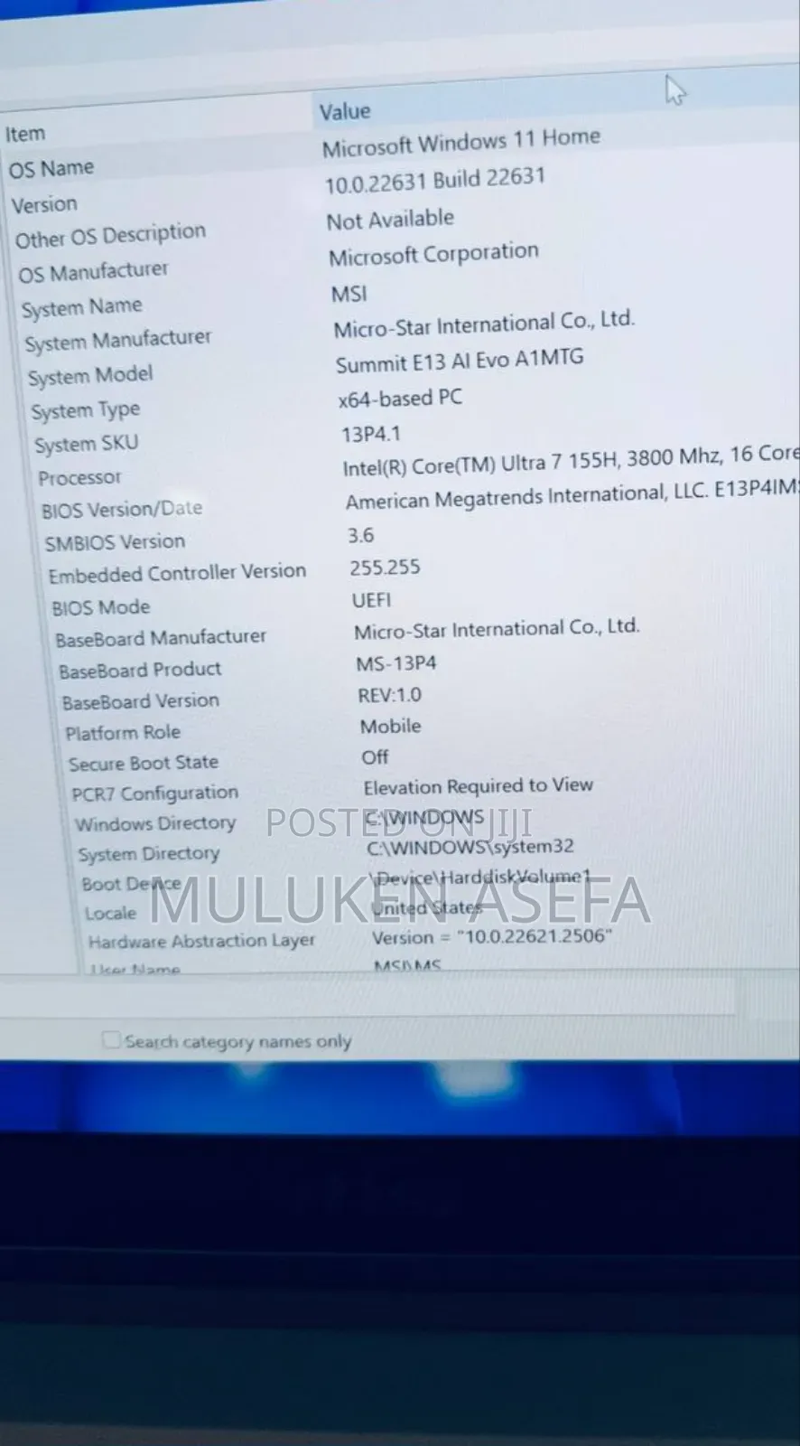 New Laptop MSI Summit E14 Flip Evo 16GB Intel Core Ultra 7 SSD 1T