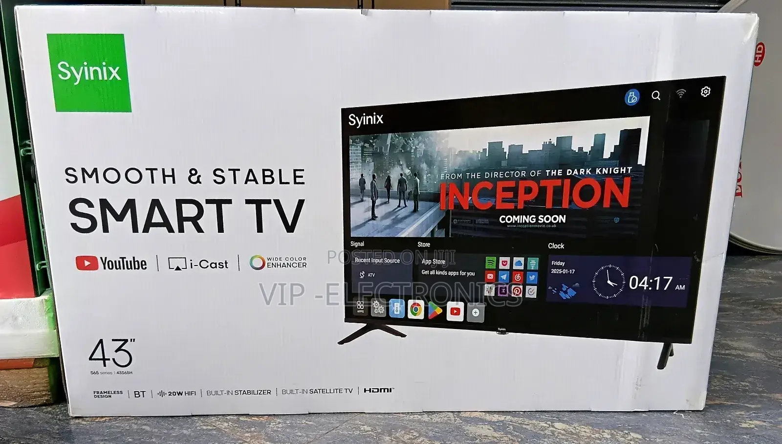 Syinix Tv 43 Inch Tv Smart Android New 2025 Model Frameless