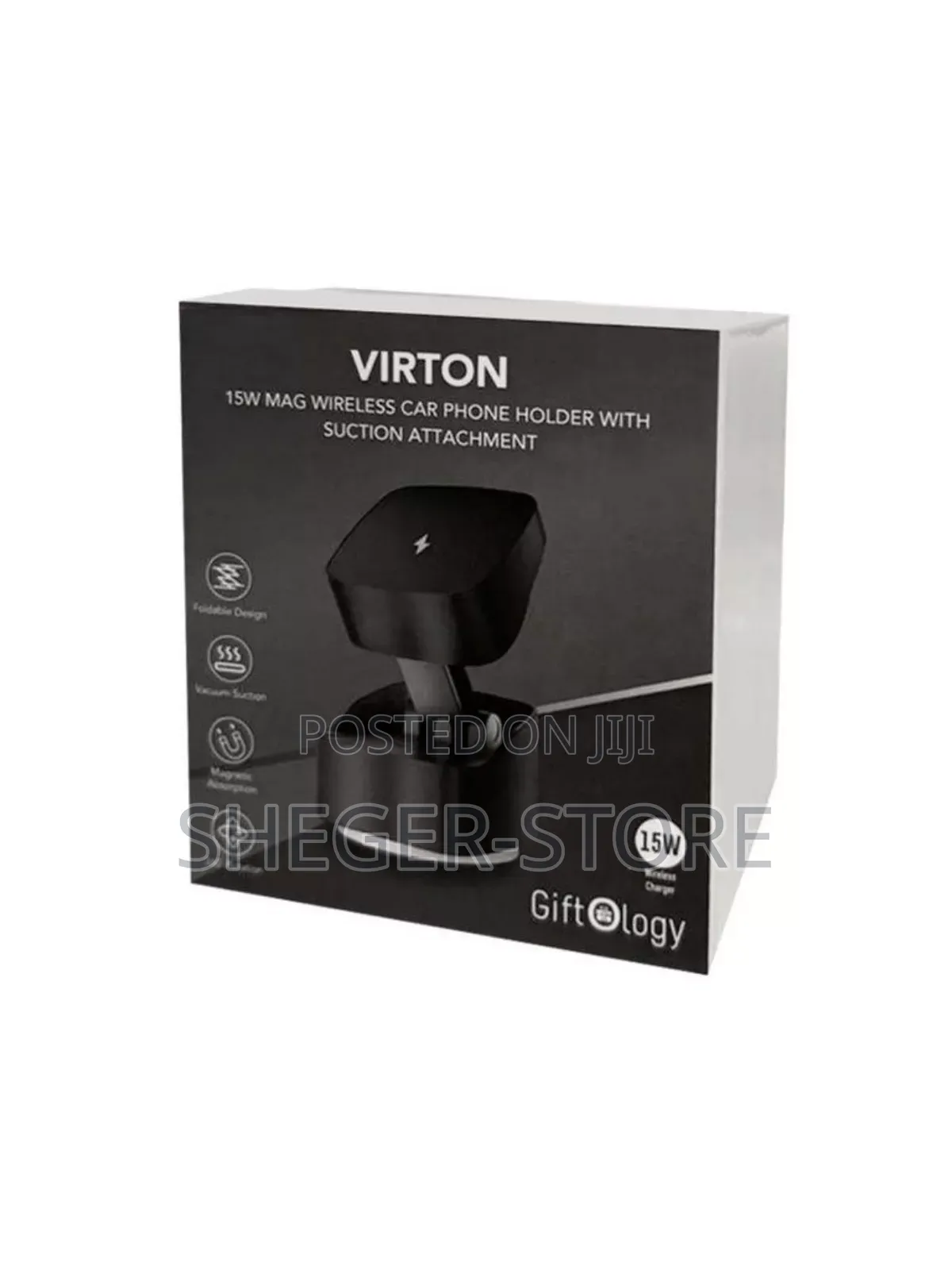 Virton Magnetic Car Phone Holder and 15w Wireless Charger