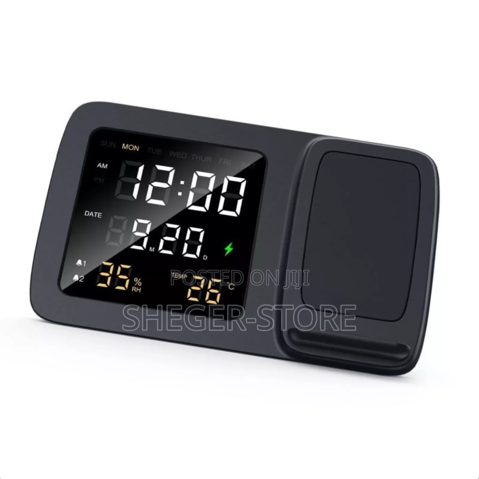 High Quality Rise Digital Alarm Clock Wireless Charger