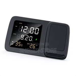 High Quality Rise Digital Alarm Clock Wireless Charger