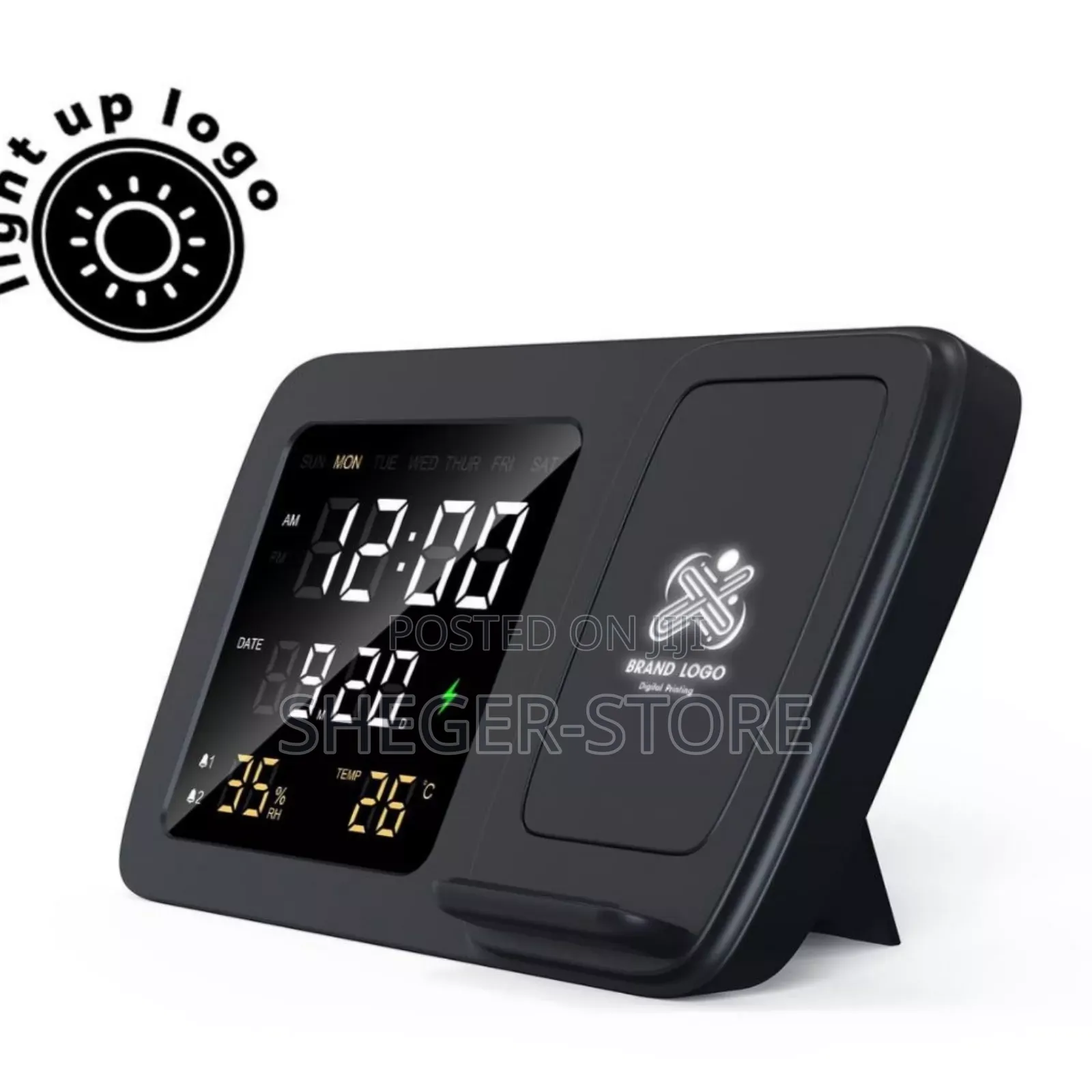 High Quality Rise Digital Alarm Clock Wireless Charger