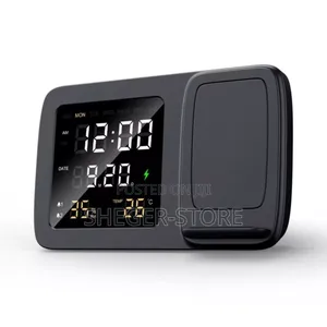 High Quality Rise Digital Alarm Clock Wireless Charger