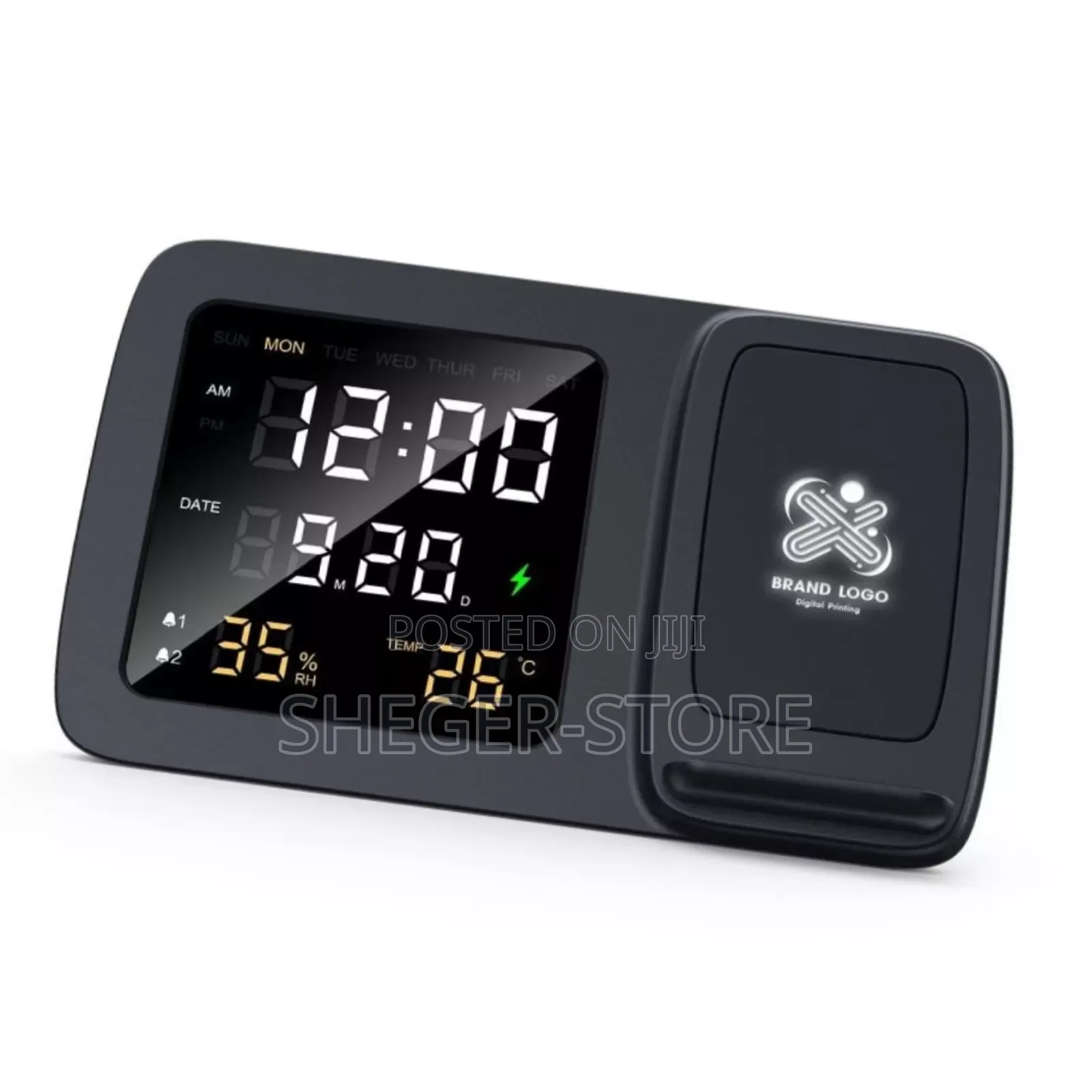 High Quality Rise Digital Alarm Clock Wireless Charger