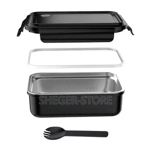 Photo - Bergen Stainless Steel Lunch Box ( በቢሮዎ ውስጥ,ለልጆች ትምህርት ቤት,ለአያያዠ ምቹ )