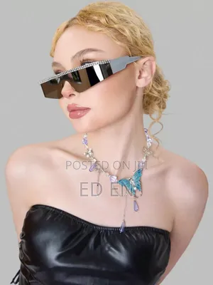 Photo - Daresee 1pc Women's Silver Flat Top One Piece Rhinestone Studded Heavy