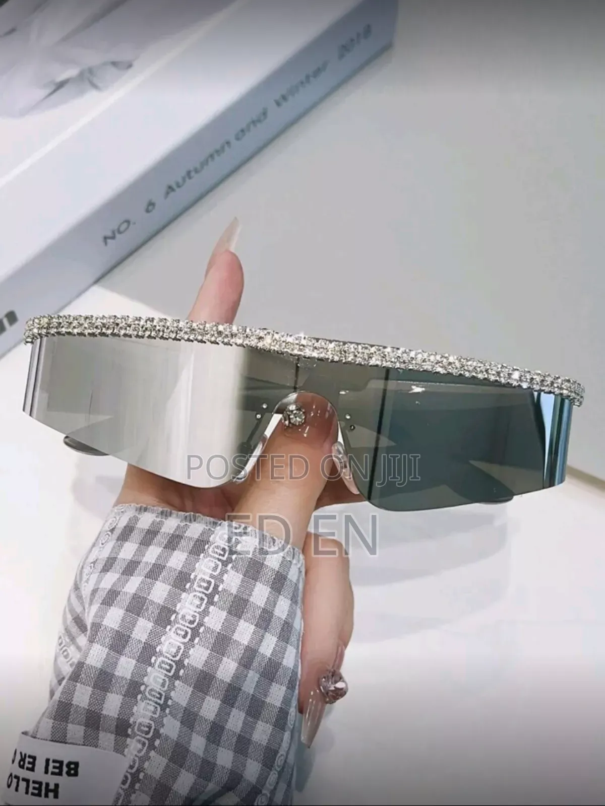 Daresee 1pc Women's Silver Flat Top One Piece Rhinestone Studded Heavy