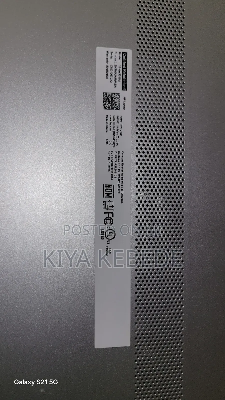 Laptop HP 15-Dw3031 12GB Intel Core I5 HDD+SSD 1T