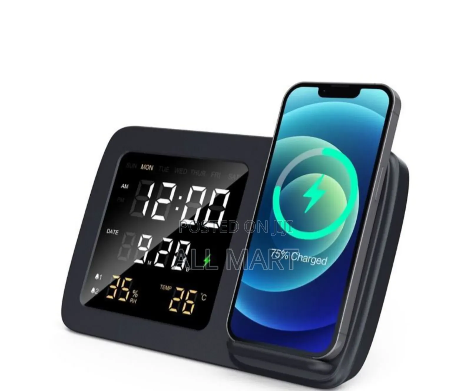 Riae Digital Alarm Clock and Wireless Charger