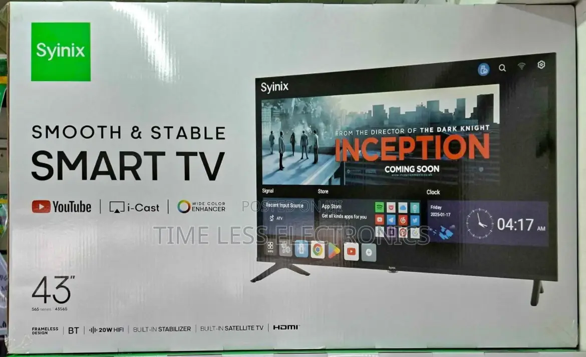 Syinix 43” Smart Tv – Compact Size, Big Features!