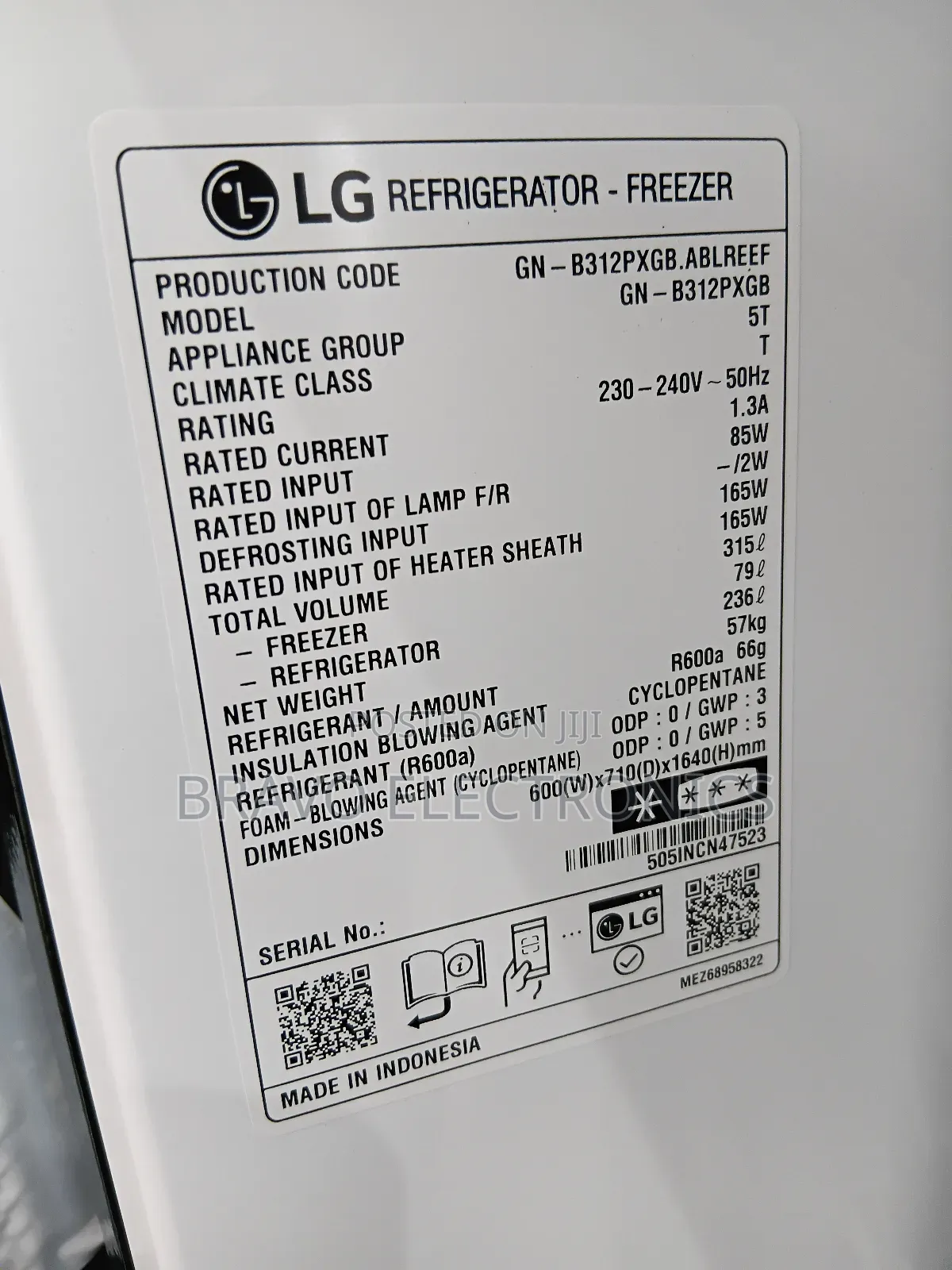 Lg 315l Refrigerator — Elegant Black, Powerful Cooling!