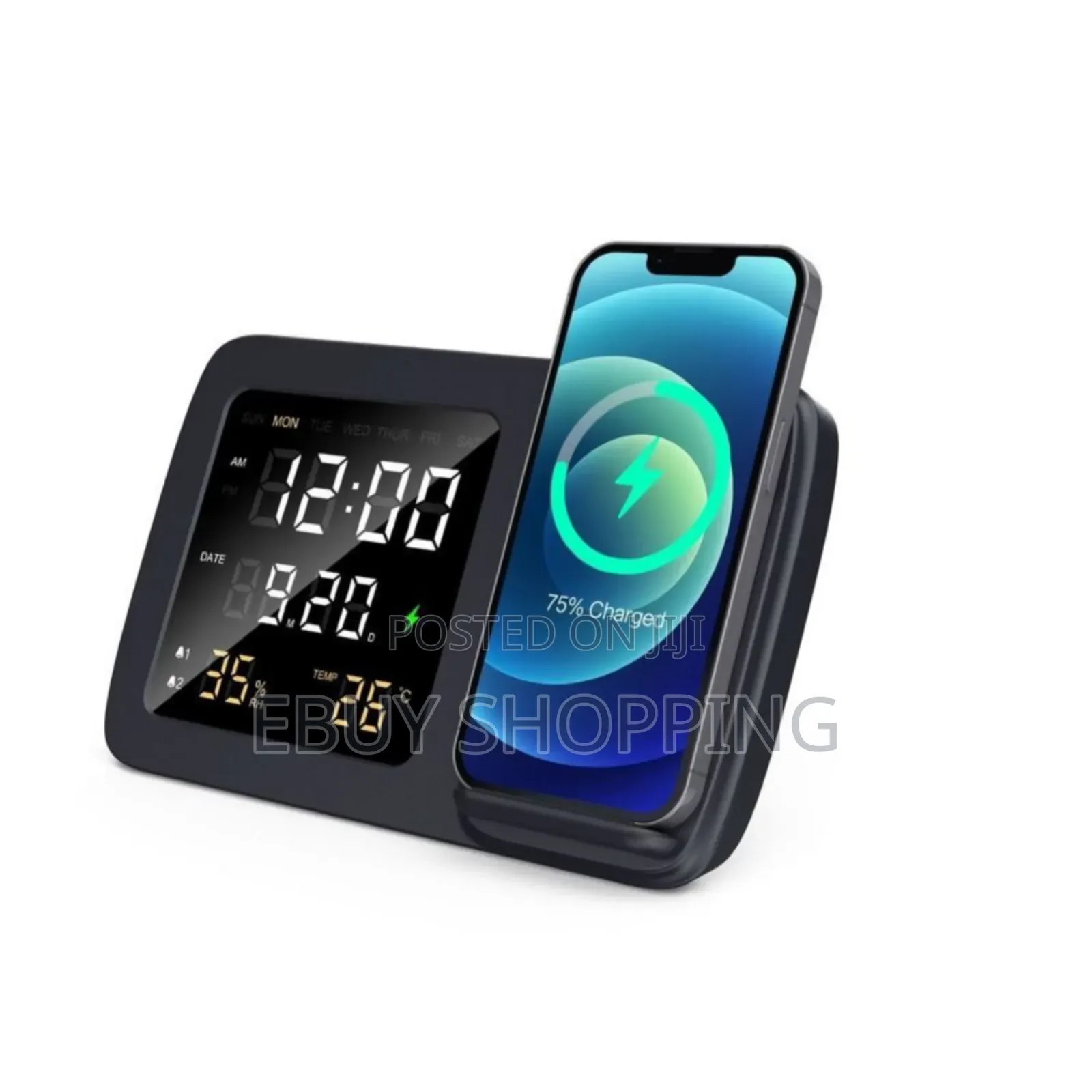 Rise Digital Alarm Clock Wireless Charger