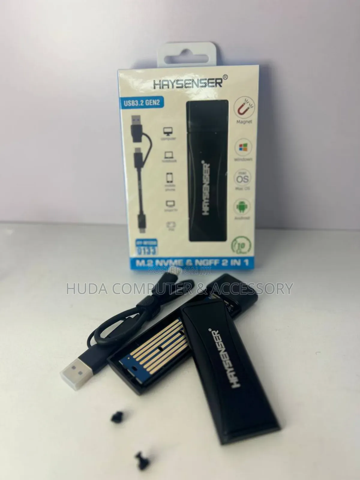  Haysenser Hy-M1058 M.2 Nvme NGFF 2-in-1 Enclosure 