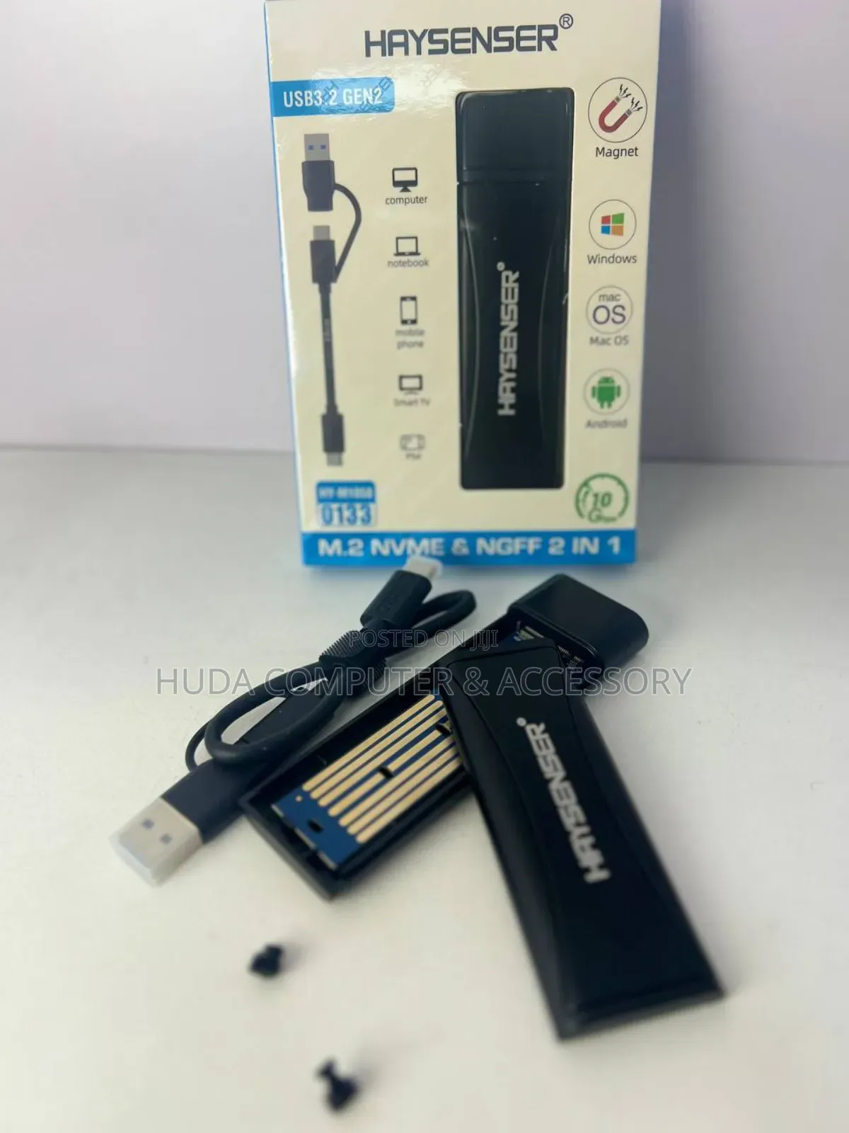  Haysenser Hy-M1058 M.2 Nvme NGFF 2-in-1 Enclosure 