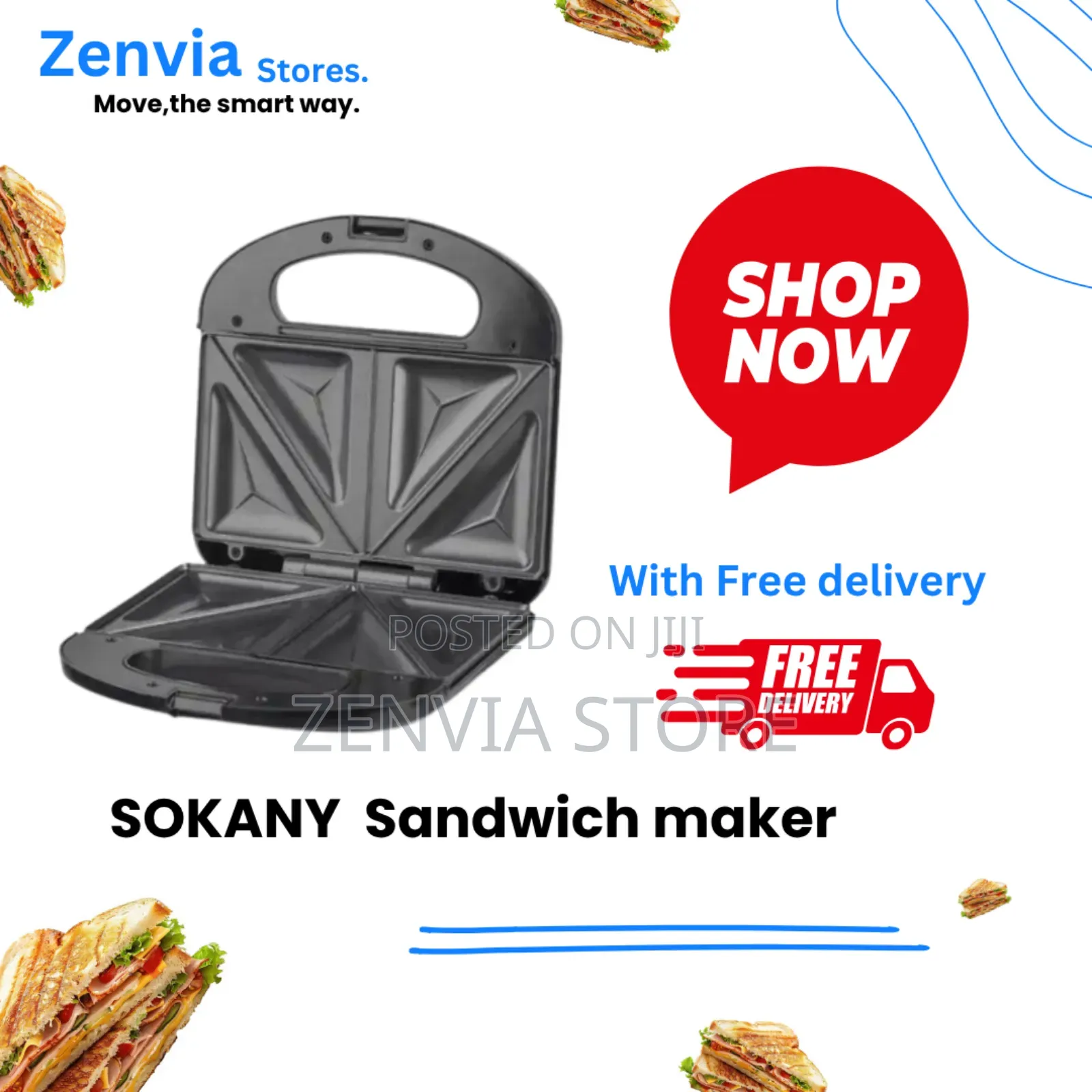 Sokany Sandwich Maker Free Delivery