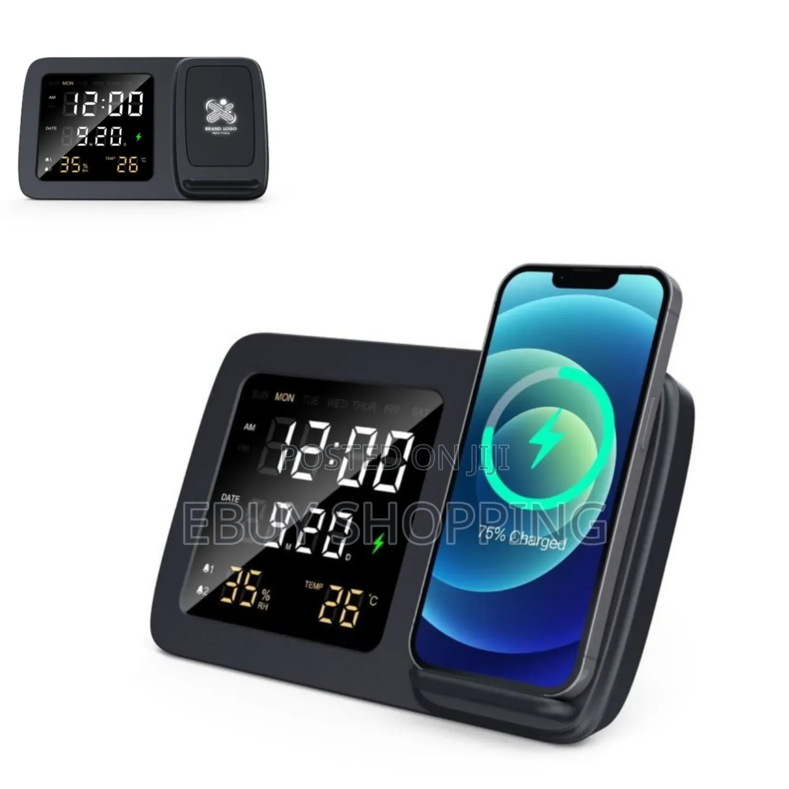 3-in-1 Desk Companion: Time, Weather Phone Charger
