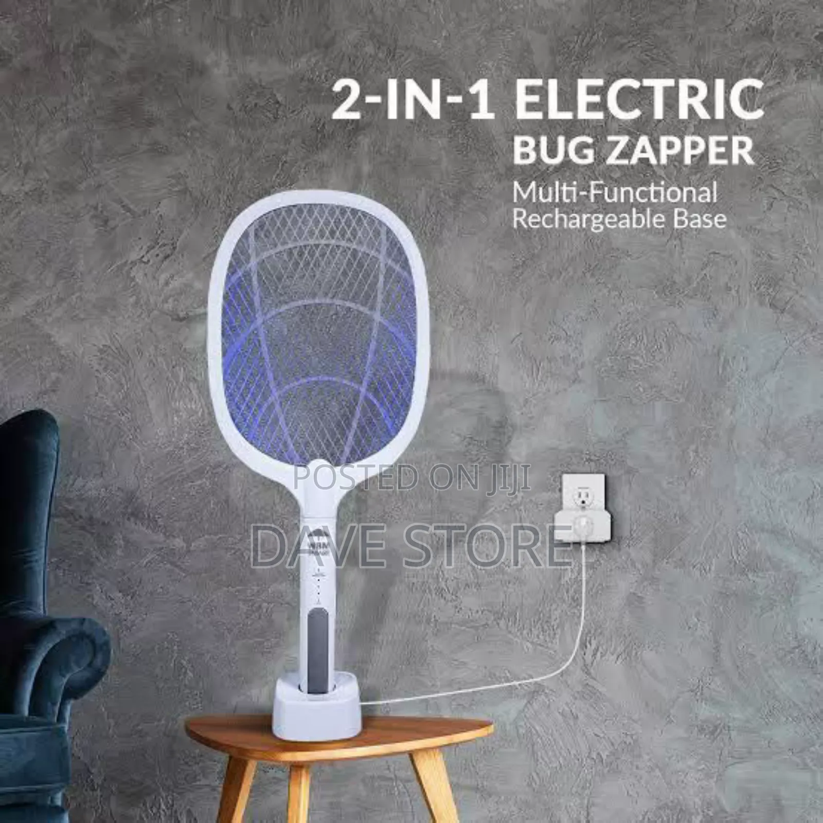 2in1 Rechargeable Lithium Electric Mosquito Swatter (Insect Killer)