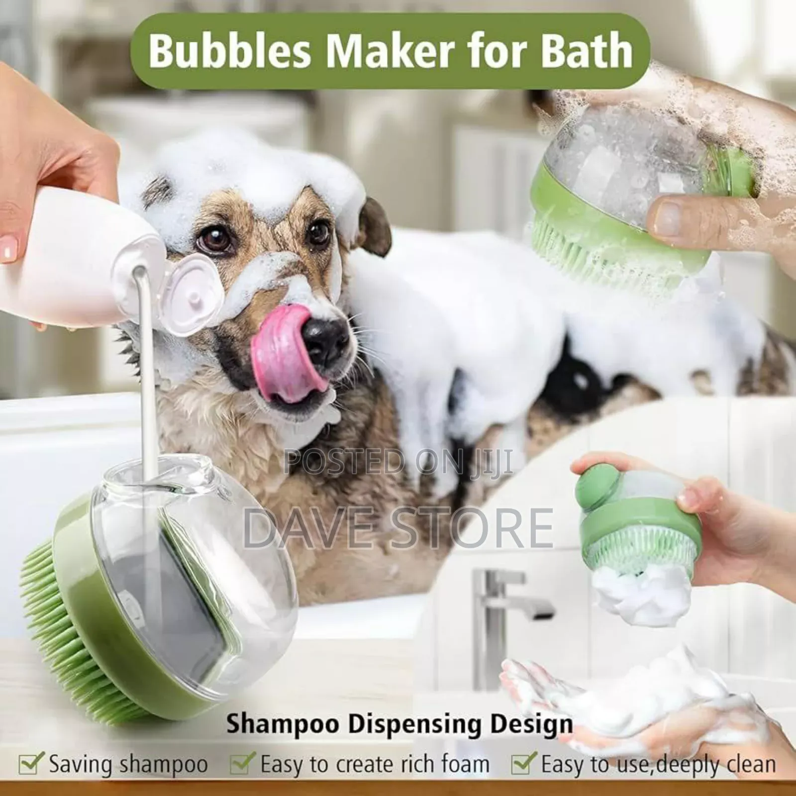 Bath Brush With Soap And Shampoo Dispenser
