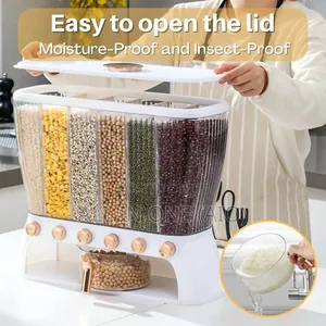 Photo -  Clear Six-Grid Dry Food Dispenser