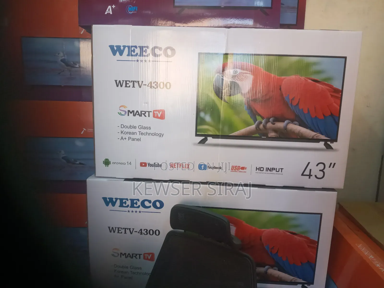 Weeco Tv 43inch Smart Video Double Glass Hi Fi You Tube