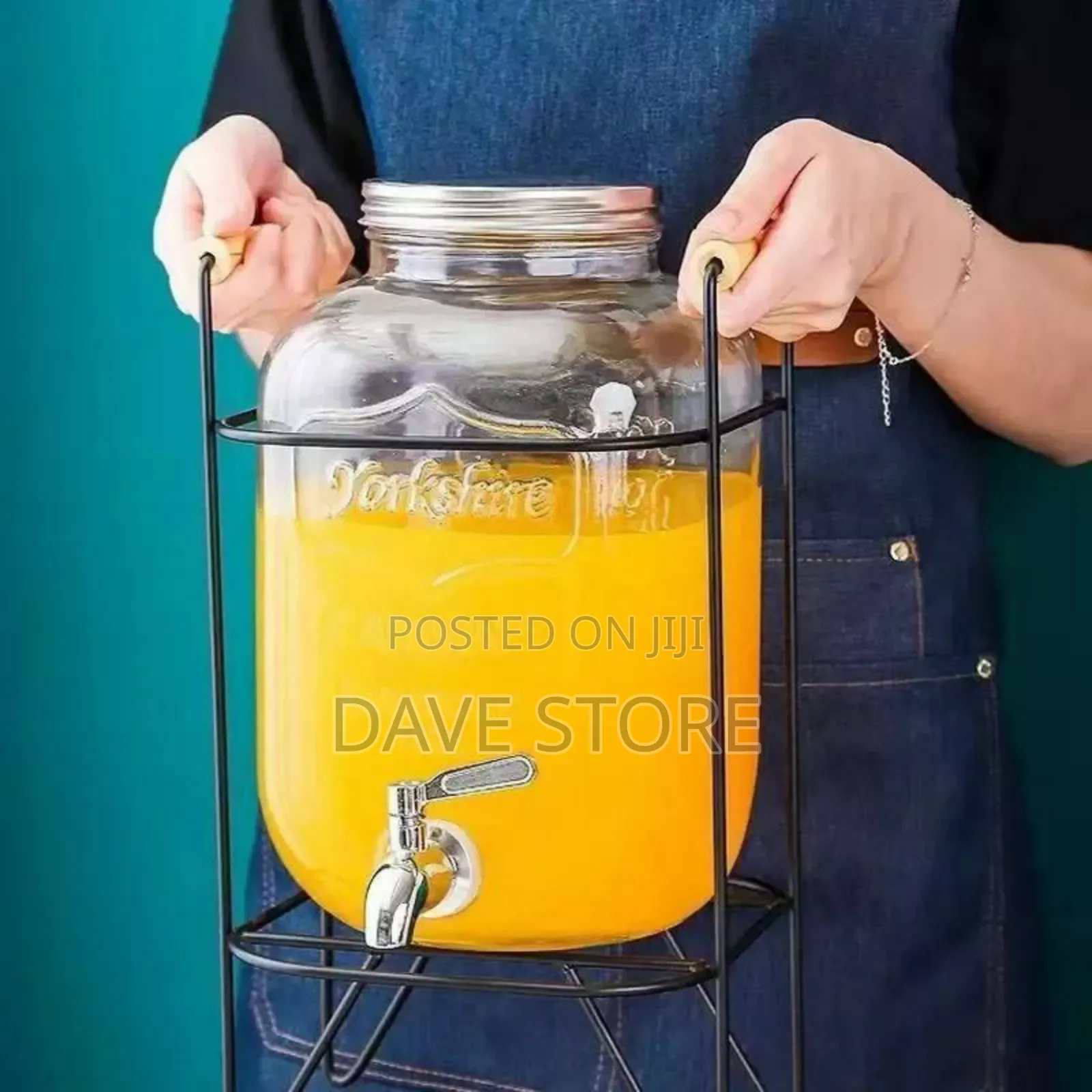 8l Glass Dispenser Jar With Rack