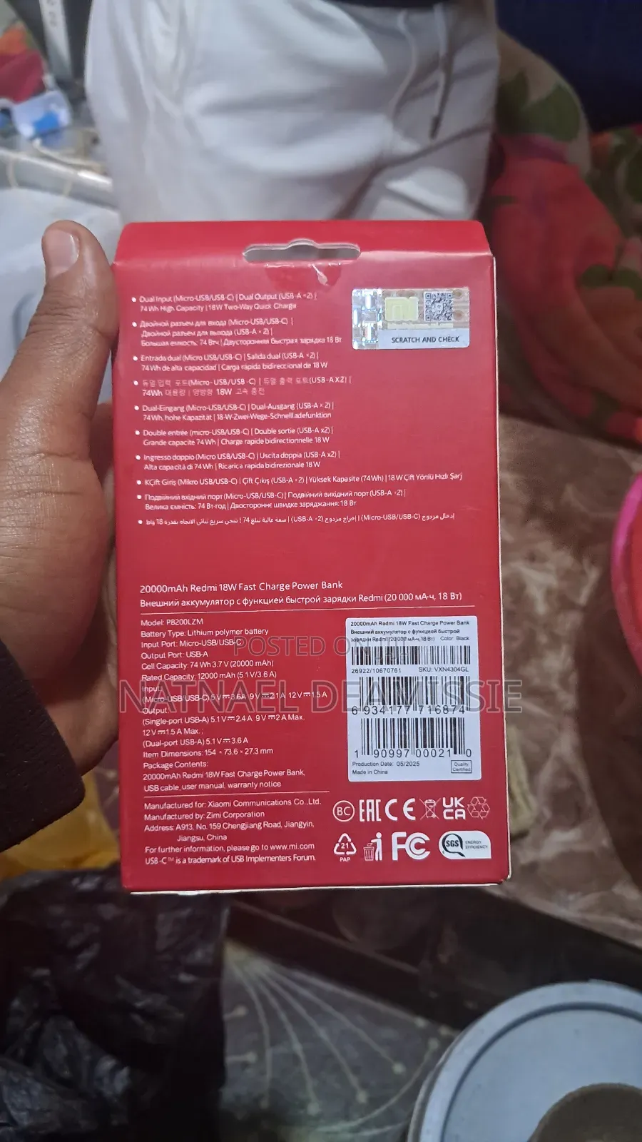 Xiaomi Redmi 18w Fast Charge Power Bank.