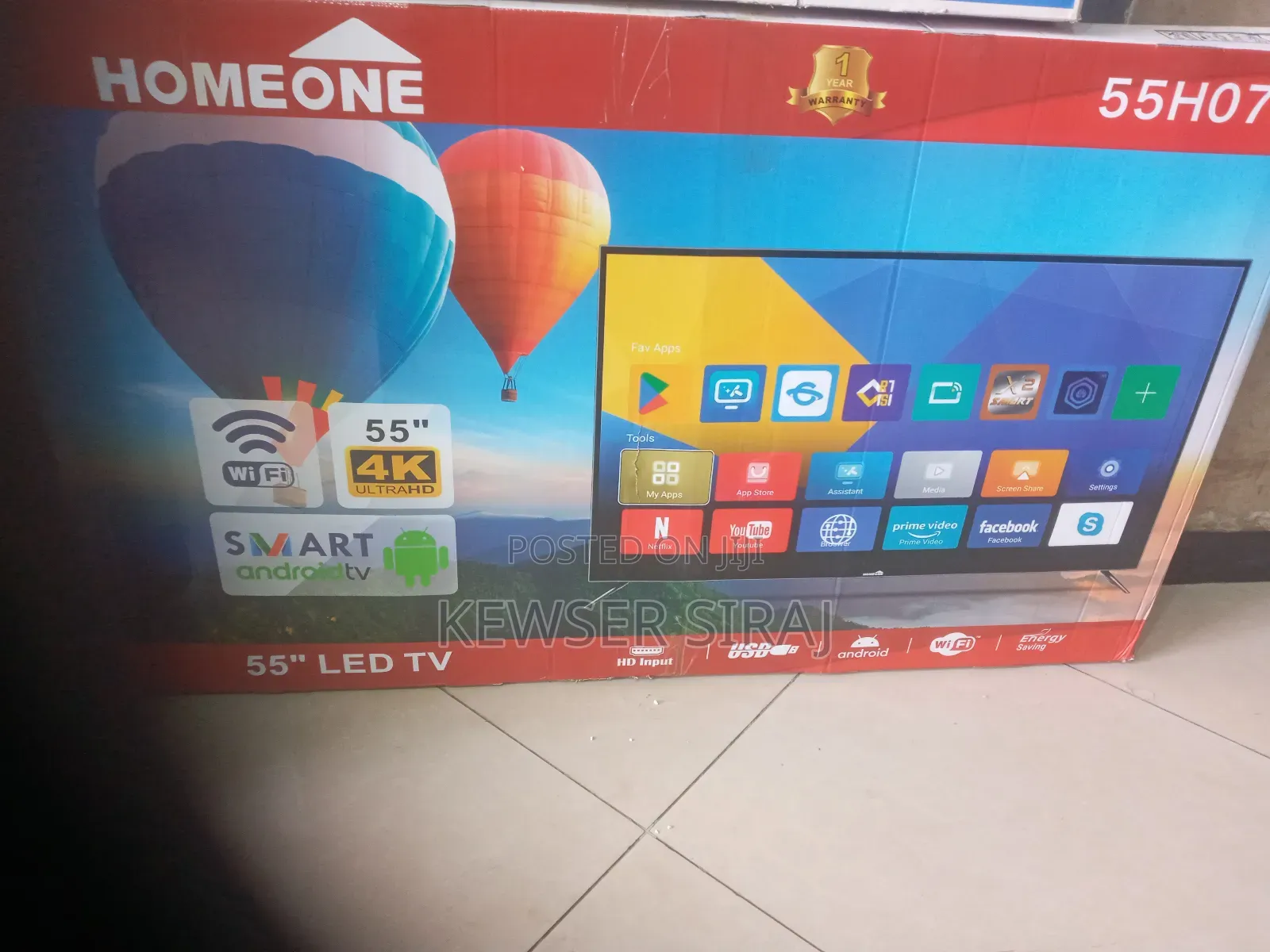 Home One Tv 55inch Smart Youtube Video Bluetooth