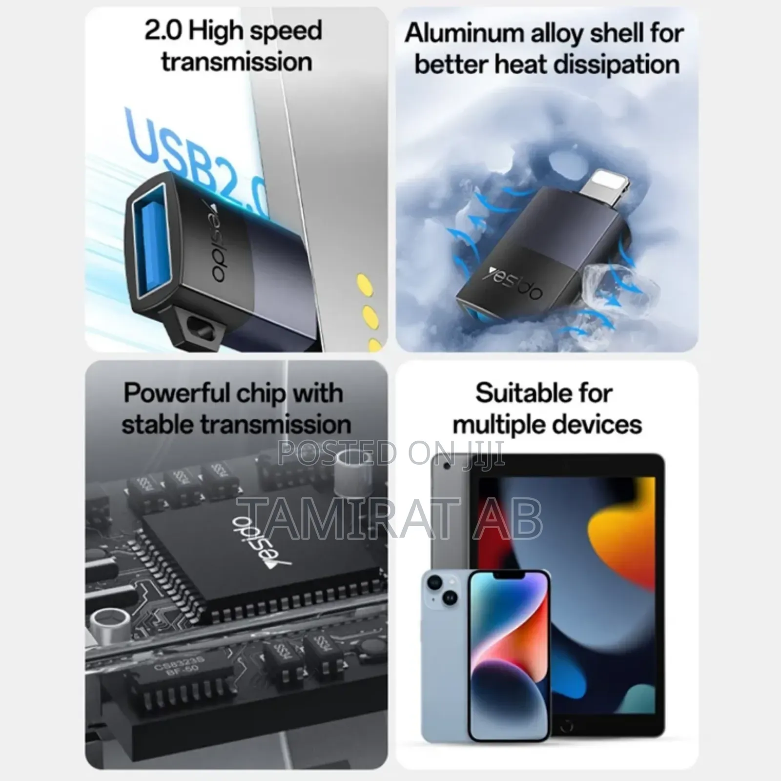 Yesido iPhone Otg Data Transfer Converter for Ios Smartphones/Tablets