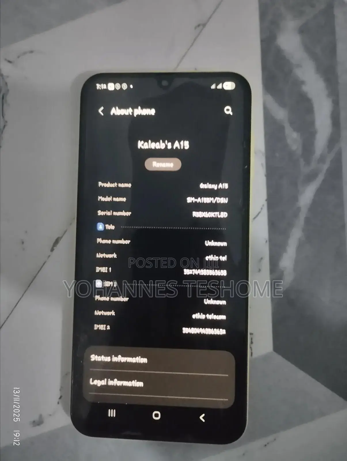 Samsung Galaxy A15 5G 128 GB Yellow