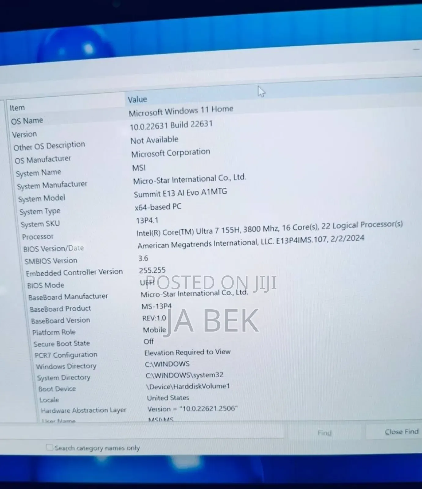 New Laptop MSI Summit E14 Flip Evo 16GB Intel Core Ultra 7 SSD 1T