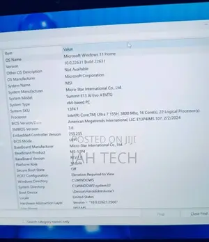 New Laptop MSI Summit E14 Flip Evo 16GB Intel Core Ultra 7 SSD 1T