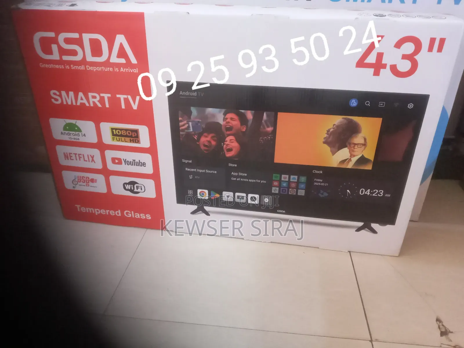 Gasda Tv Smart Video Android Double Glass Bluetooth