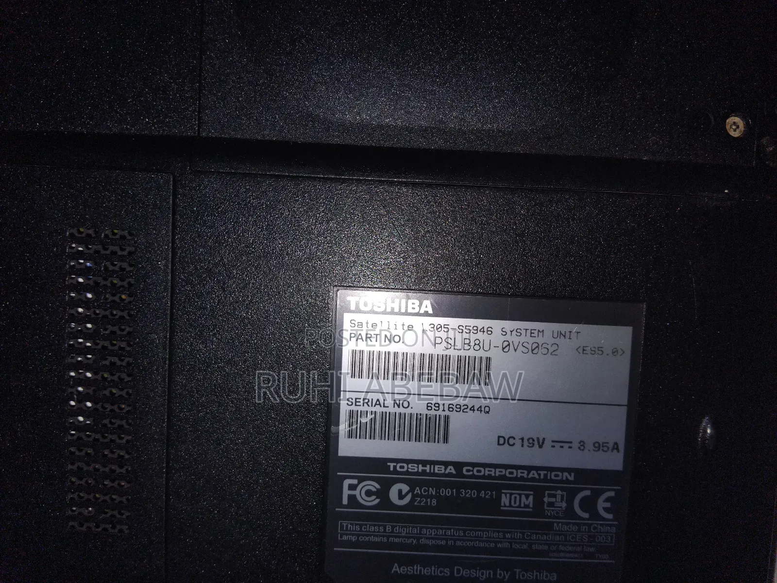 Laptop Toshiba Satellite L305D 3GB Intel Pentium HDD 250GB