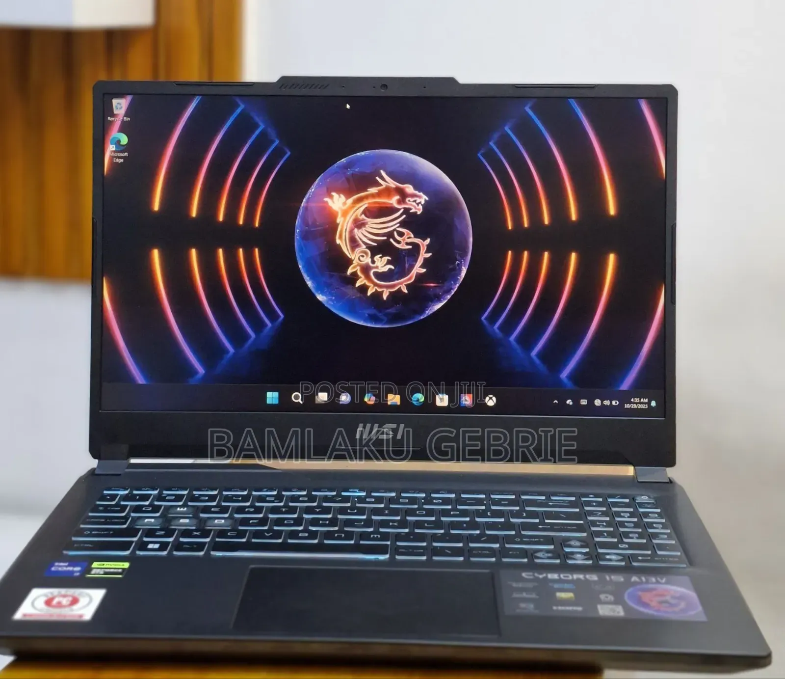 New Laptop MSI Cyborg 15 16GB Intel Core I7 SSD 512GB