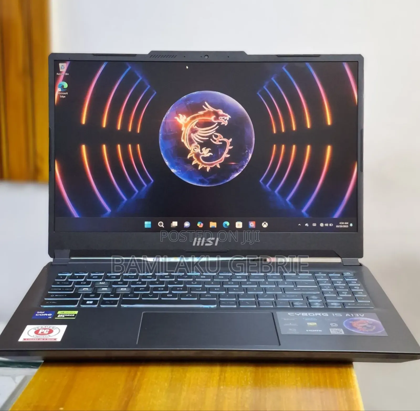 New Laptop MSI Cyborg 15 16GB Intel Core I7 SSD 512GB