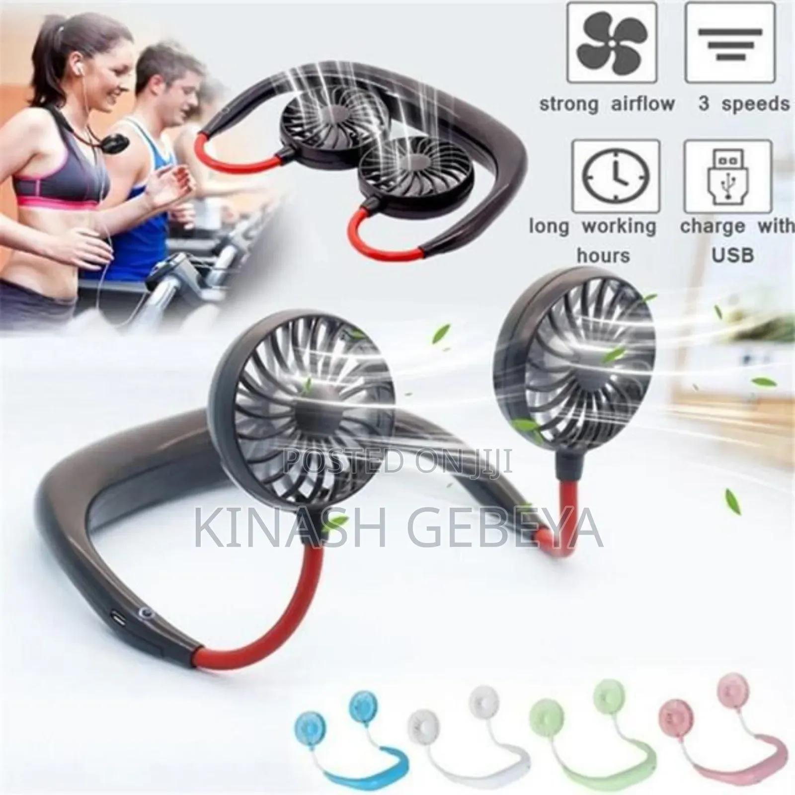 Portable Wearble Dual Neck Fan