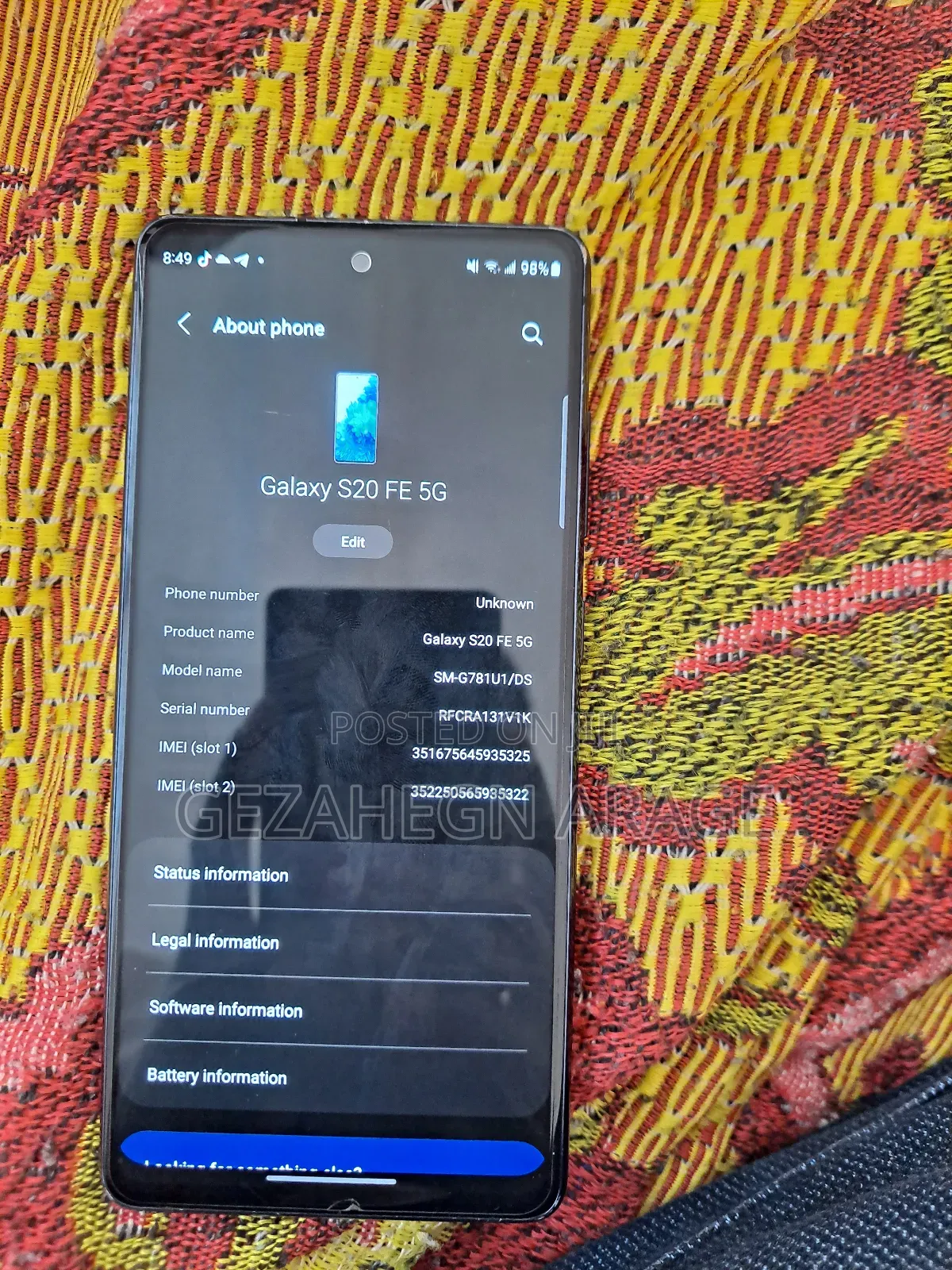 Samsung Galaxy S20 FE 128 GB Black