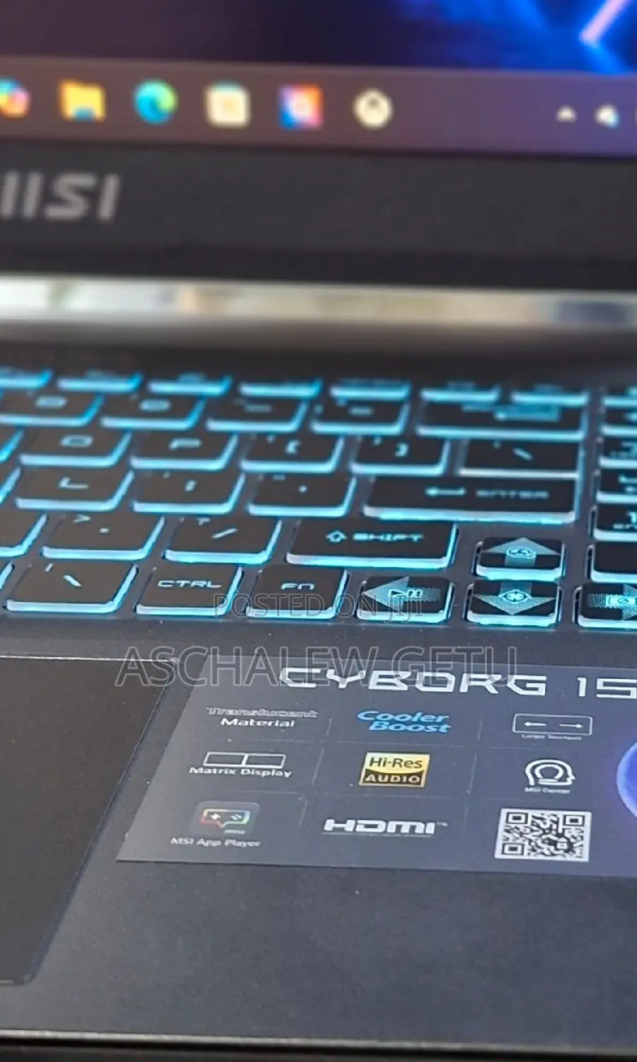 New Laptop MSI Cyborg 15 16GB Intel Core I7 SSD 512GB