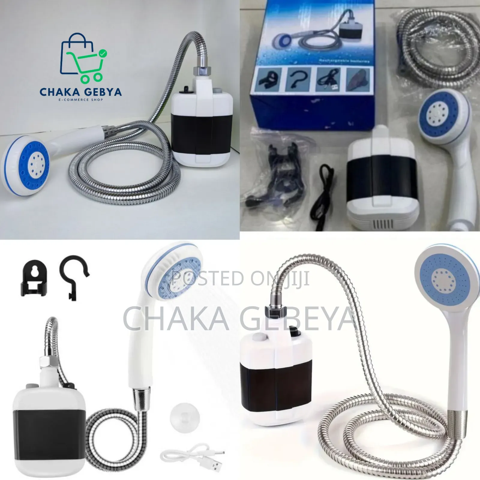  Portable Rechargeable Outdoor Shower Pump - 1.5m Hose