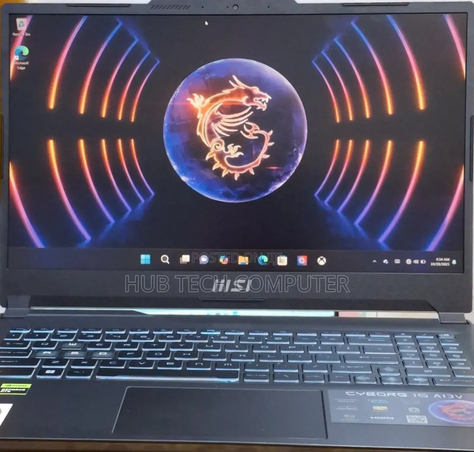 New Laptop MSI Cyborg 15 16GB Intel Core I7 SSD 512GB