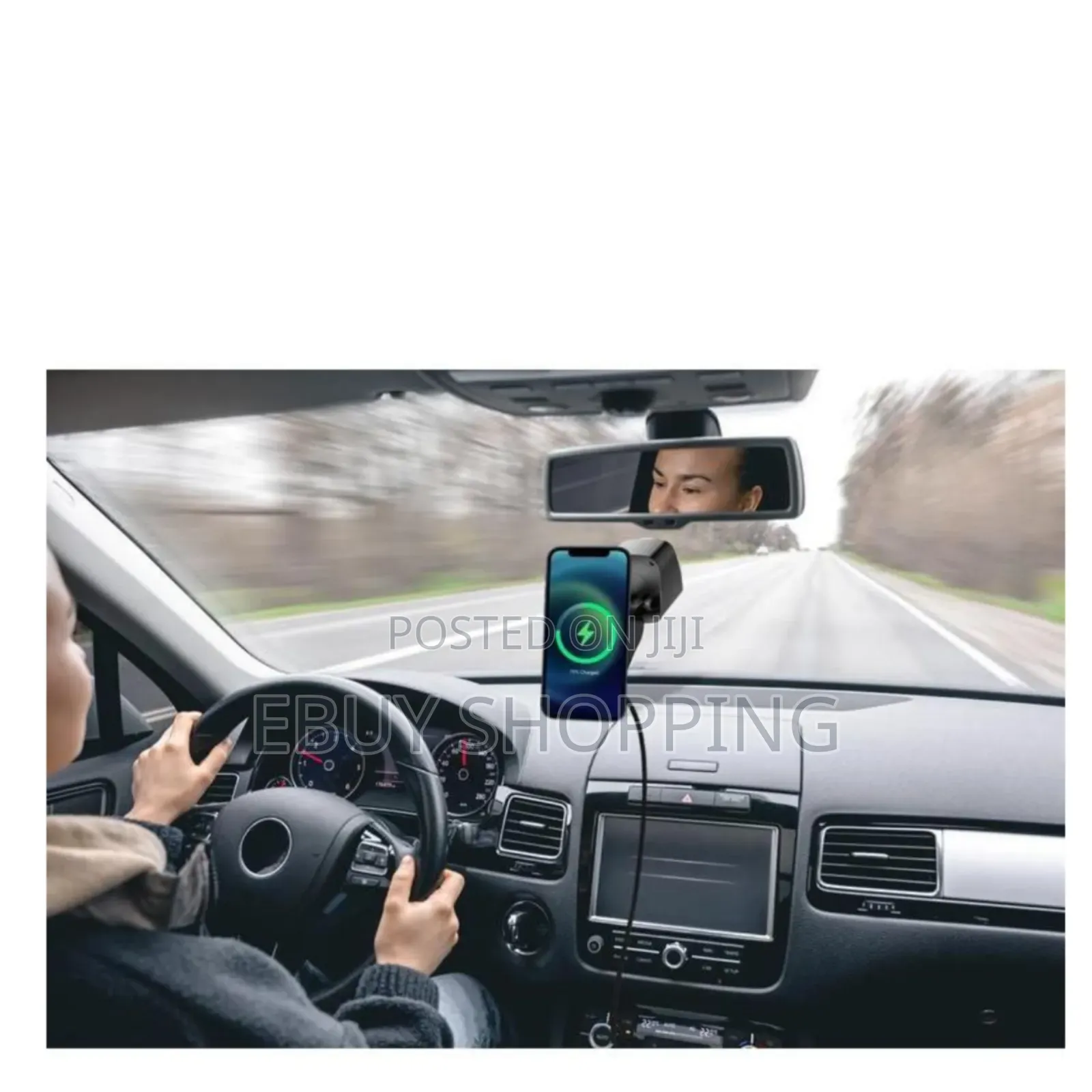 Car Phone Holder With Vacuum Suction 15w Magnetic Charging