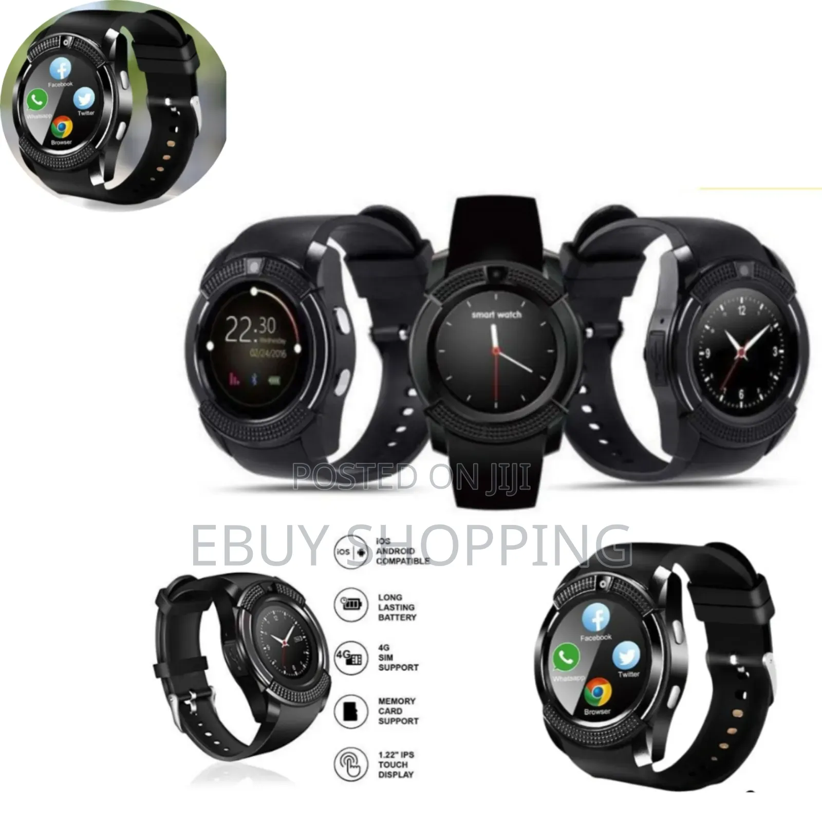 Feature-Packed Smart Berry Sim Pro Watch With Camera