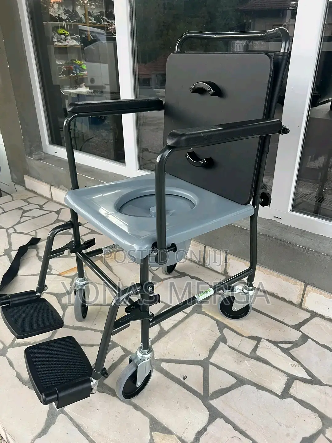 Toilet Chair鷙垂commode Chair☆晧flooring With 4 Waterproof Casters